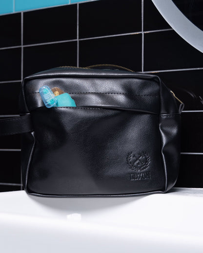 Toiletry Bag - Black Leather