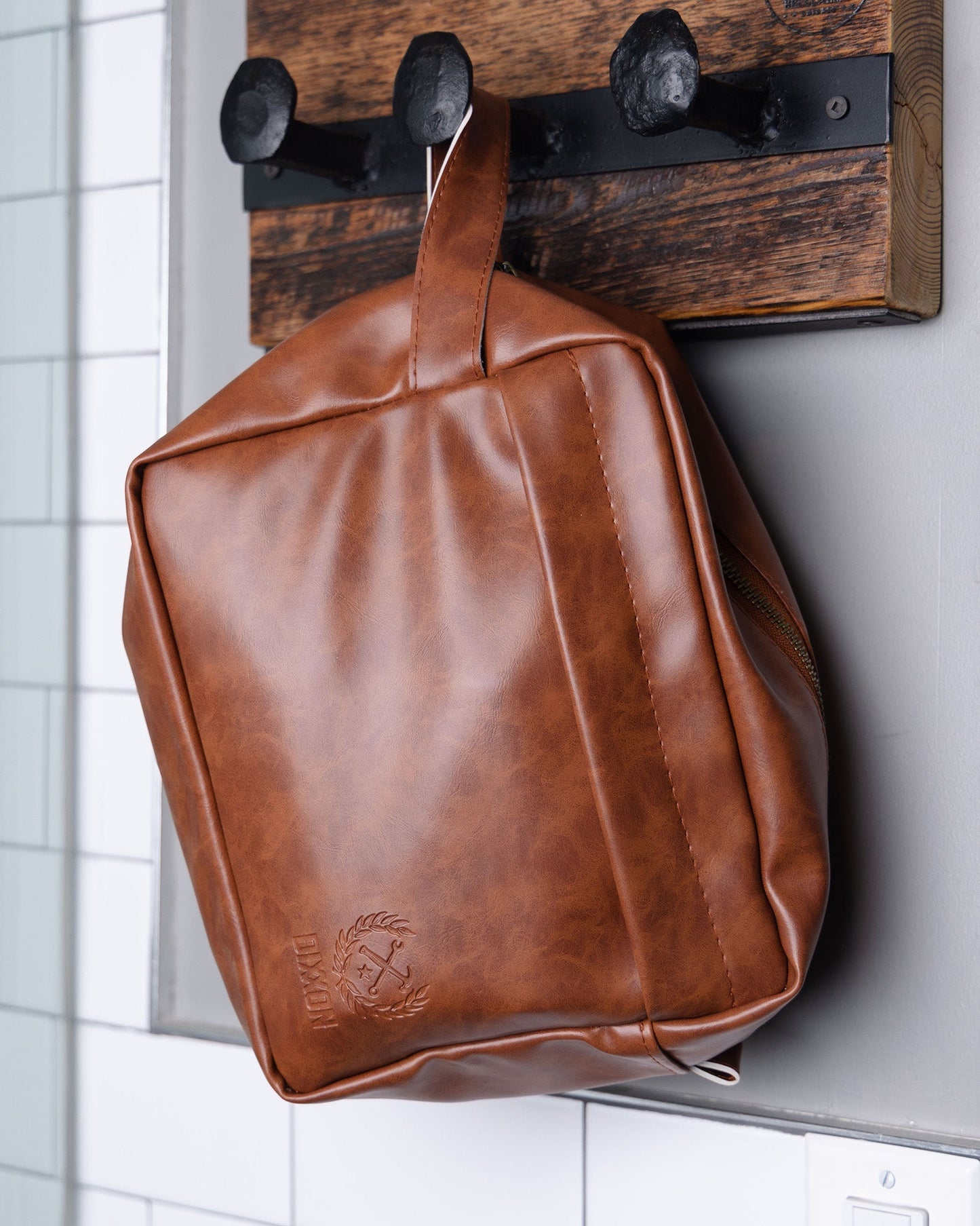 Toiletry Bag - Brown Leather
