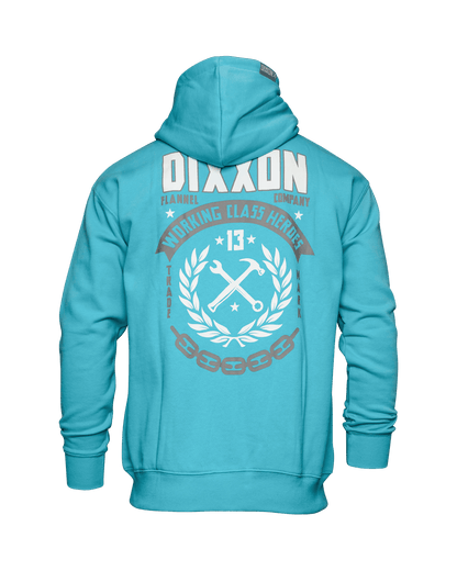 White & Gray Weld Zip Up Hoodie - Tiffany