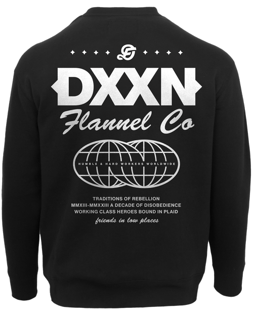 White Tech Crewneck Sweatshirt - Black
