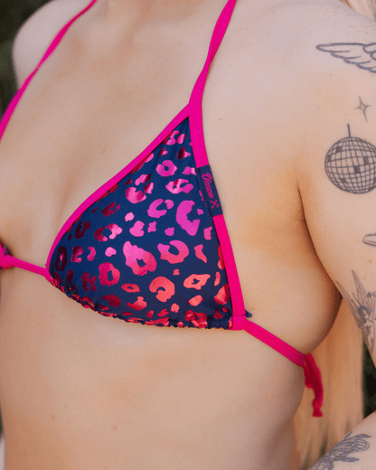 Women's Cougar Hunter String Bikini Top - Pink & Navy