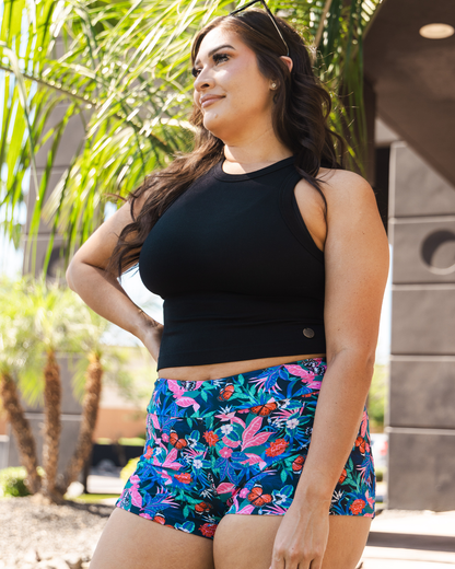 Women's Crossover Swim Shorts - Floral