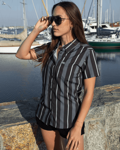 Women's The Marina Party Shirt - Gray & Black
