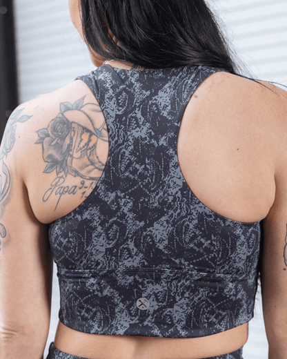 Women's Untamed Sports Bra - Gray Snakeskin