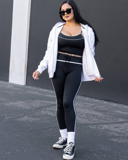 Women's Weekender Crop Top - Black & White