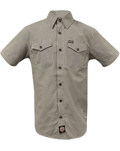 WorkForce Short Sleeve Work Shirt - White & Brown